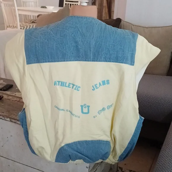 80s vintage Uncle Sam lifting bodybuilding gym streetwear vest L - Picture 4 of 14